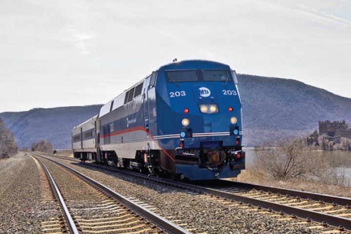 a train on a steel track