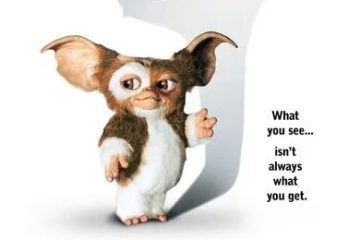 Creature with large ears, casting a shadow of a gremlin. Text: 'What you see... isn't always what you get.'