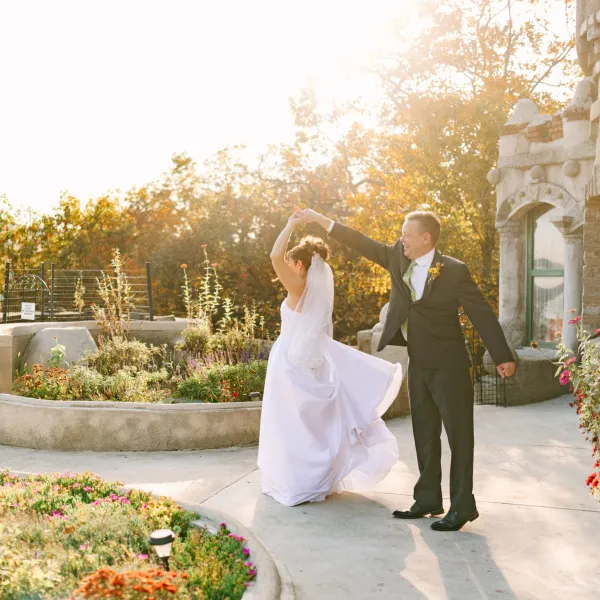 a man standing in front of a statue
