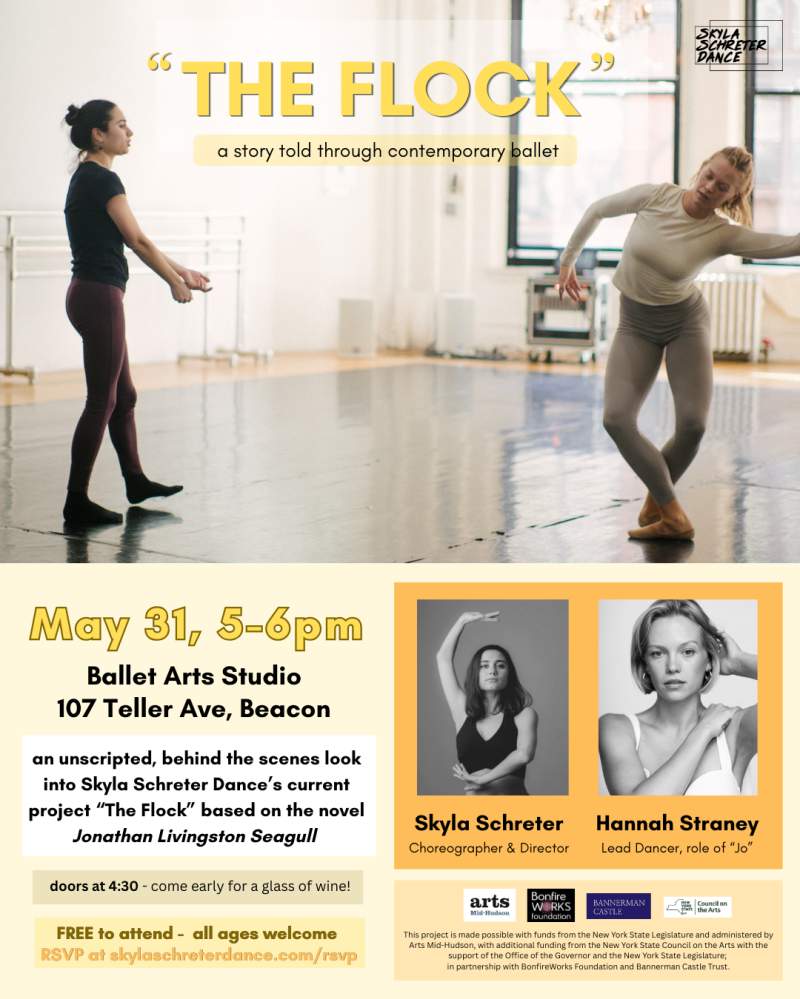 Ballet rehearsal and event details featuring dancers in the studio.